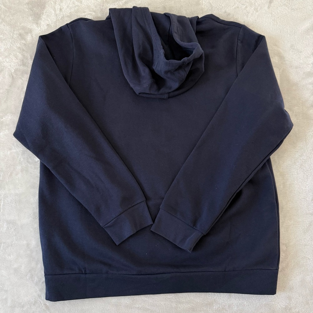 Adidas Pullover Hoodie Mens XL Navy Blue Floral‎ Logo Sweatshirt - Picture 2 of 5